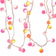 100 Φωτάκια led Επεκτεινόμενα με Υφασμάτινες Μπαλίτσες (5m)